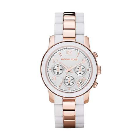 michael kors white watch women's|michael kors whitney watch.